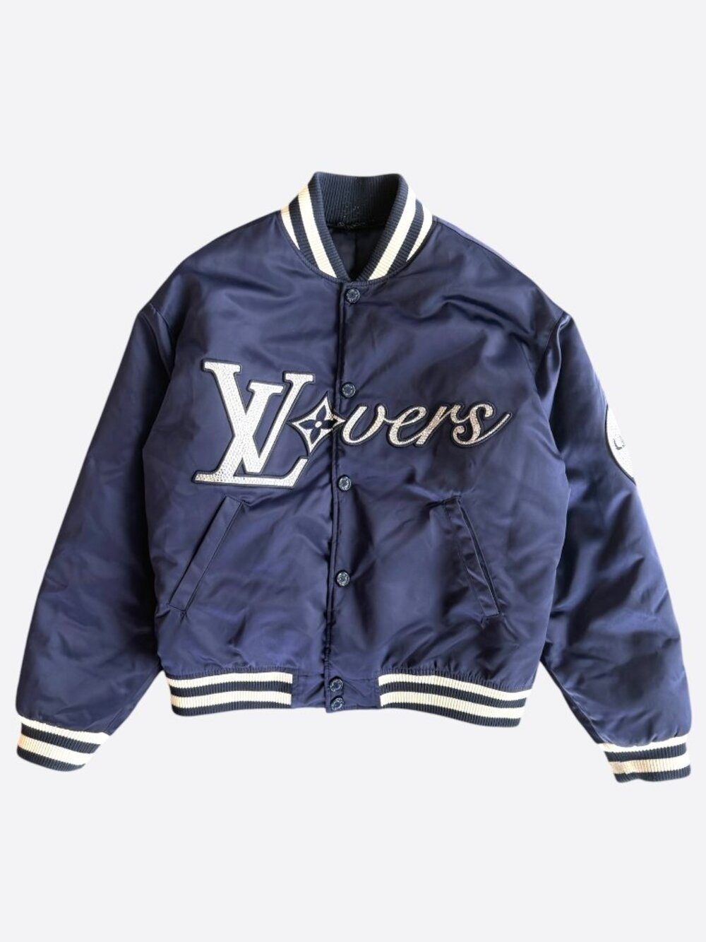Louis Vuitton Navy & White Crystal Lovers Varsity Jacket
